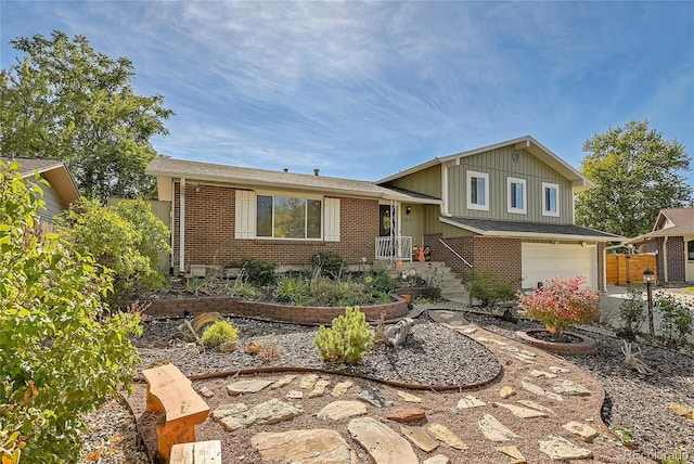 split level home featuring a garage