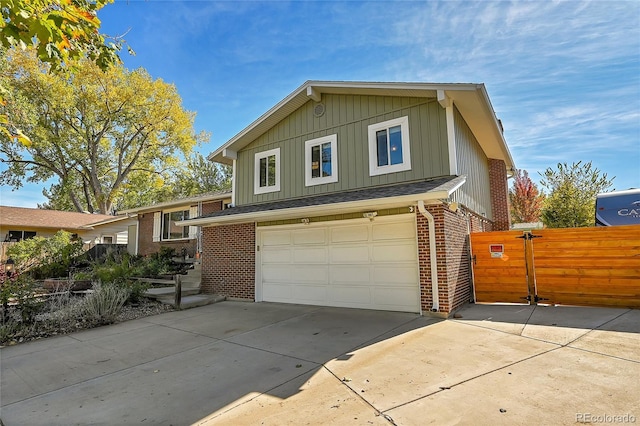 view of front of house featuring a garage