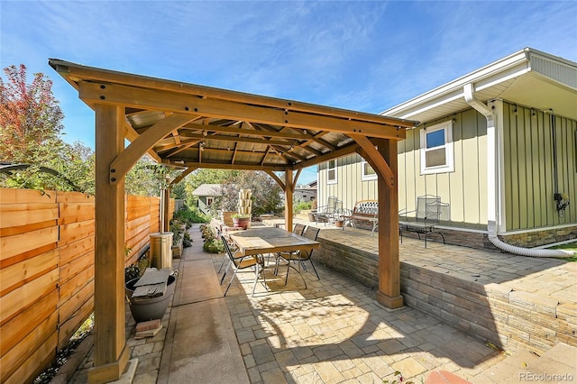 view of patio / terrace with a gazebo