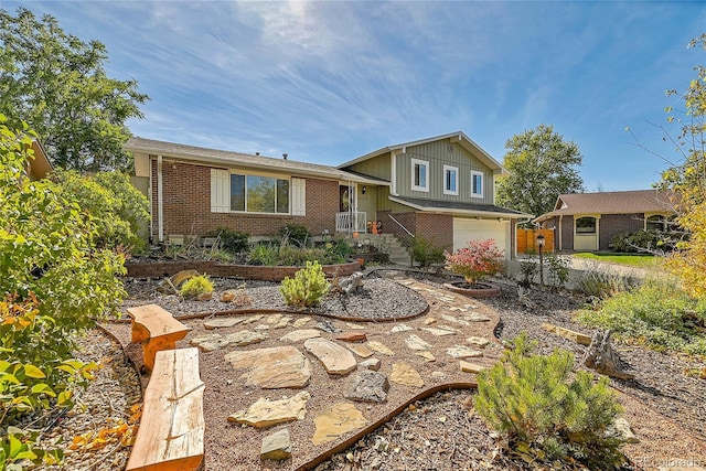 tri-level home featuring a garage