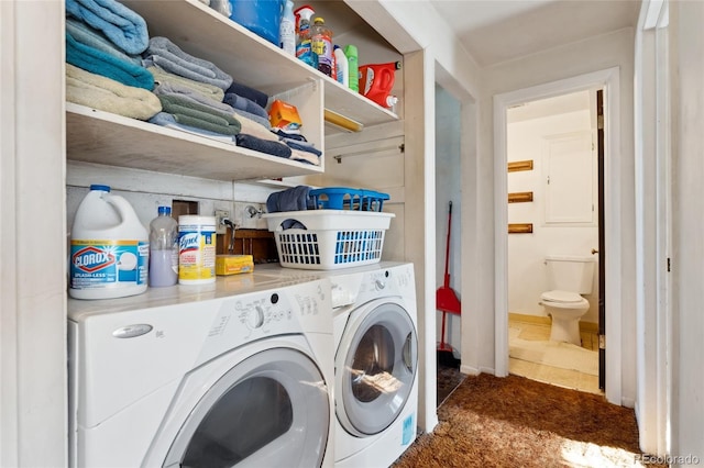 washroom with separate washer and dryer