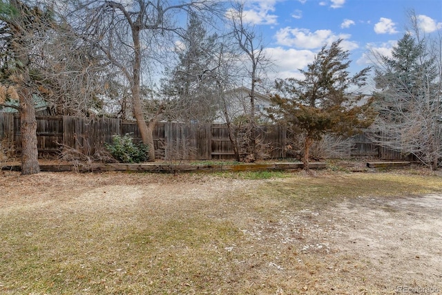 view of yard with fence