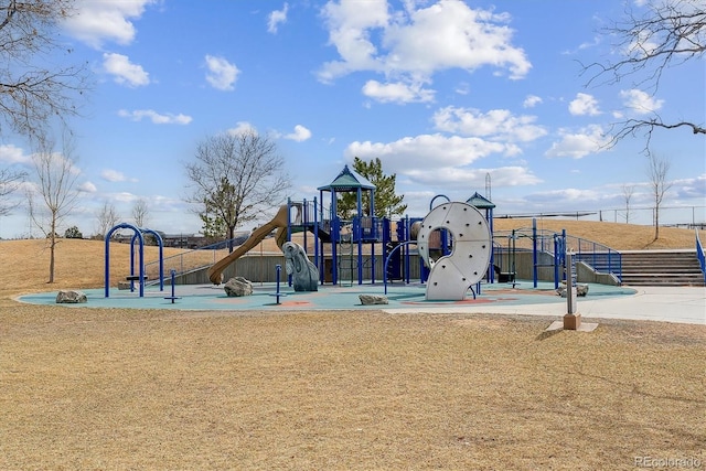 view of community jungle gym