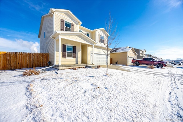 view of front of house with a garage