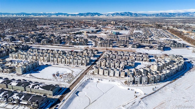 aerial view featuring a mountain view