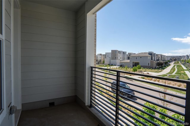 balcony with a residential view