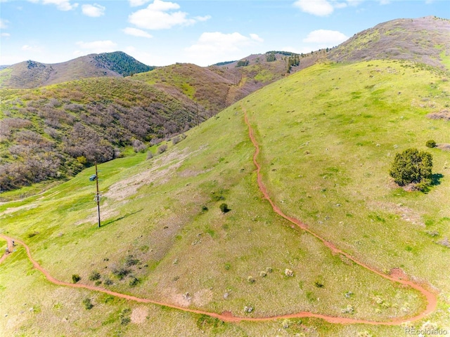 drone / aerial view of a mountain backdrop