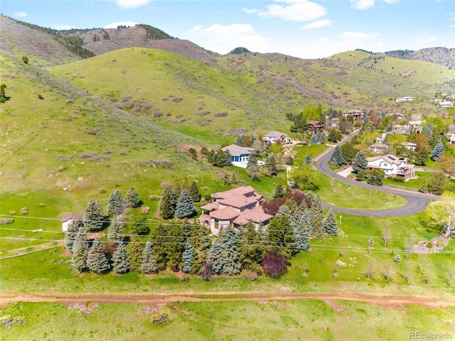 bird's eye view of a mountainous background