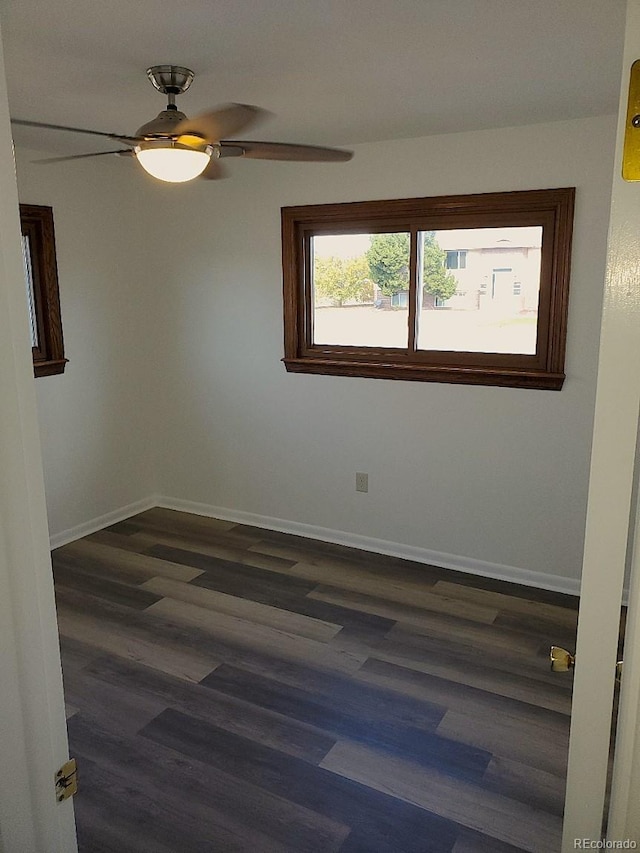609 S 1st Ave, Brighton, CO 80601 - empty room featuring baseboards, wood finished floors, and ceiling fan