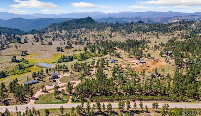 bird's eye view featuring a mountain view