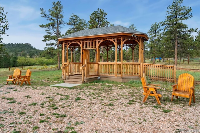 exterior space with a gazebo