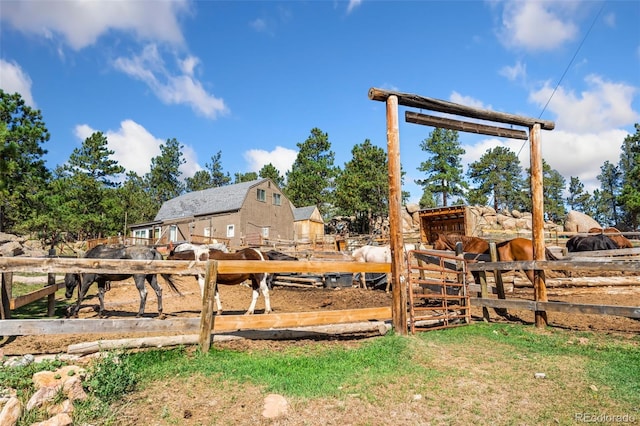 view of yard with a rural view