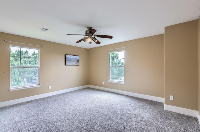 3525 Rinn Valley Dr, Longmont, CO 80504 - carpeted spare room featuring a ceiling fan and baseboards