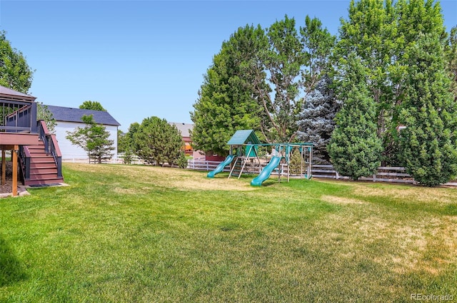 3525 Rinn Valley Dr, Longmont, CO 80504 - view of yard with stairs and a playground