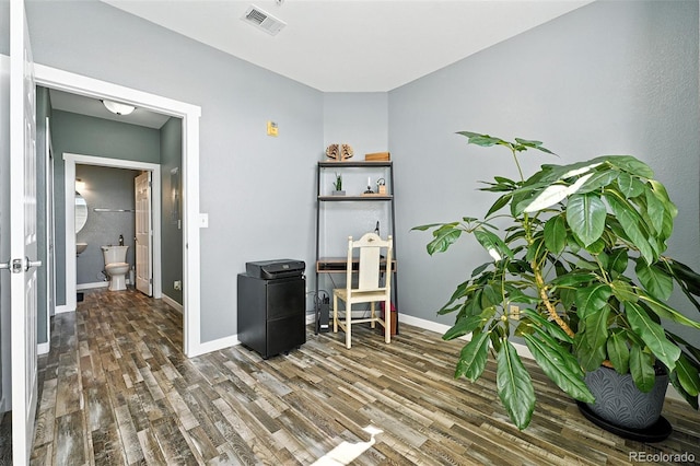 474 Black Feather Loop Unit 406, Castle Rock, CO 80104 - office area with wood finished floors and baseboards