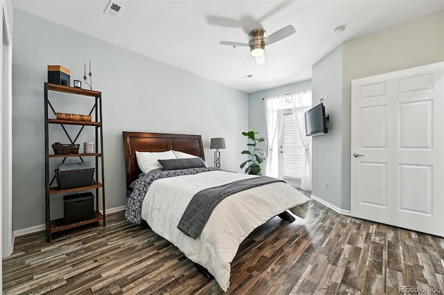 474 Black Feather Loop Unit 406, Castle Rock, CO 80104 - bedroom with wood finished floors and ceiling fan