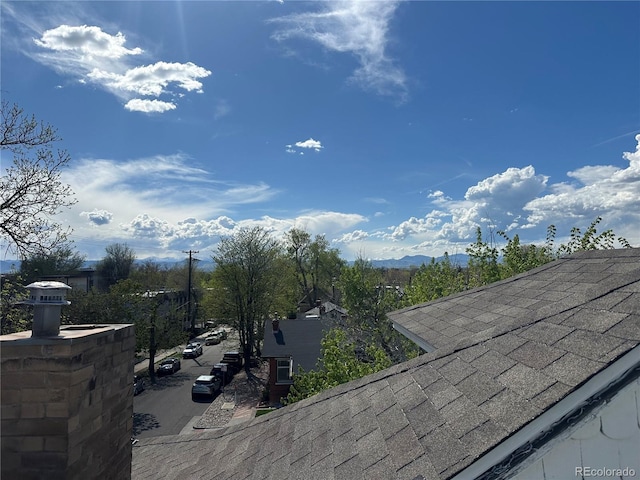 exterior view of a shingled roof