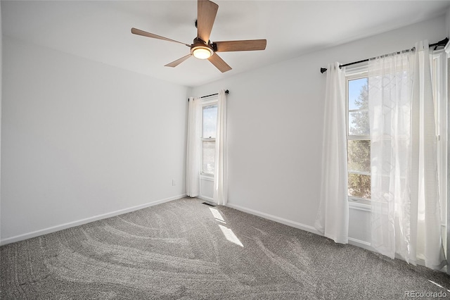 2020 Forest Ridge Dr, Colorado Springs, CO 80918 - unfurnished room with baseboards, a ceiling fan, and carpet flooring