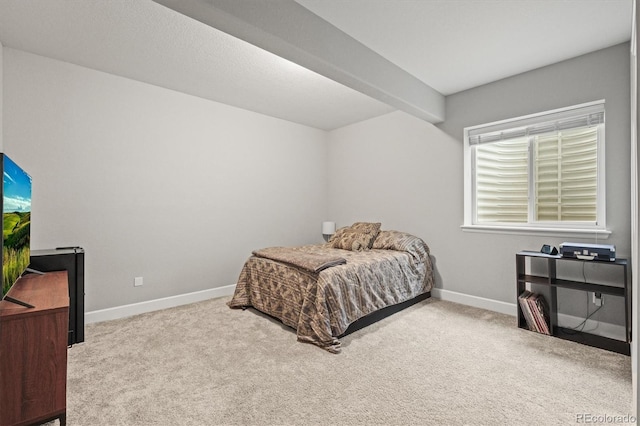 7268 Greenwater Cir, Castle Rock, CO 80108 - carpeted bedroom featuring beamed ceiling and baseboards