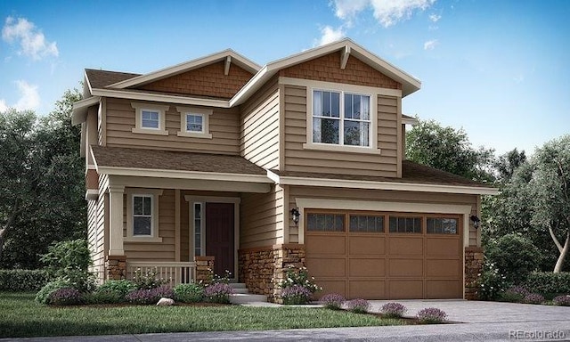 craftsman-style house featuring a garage