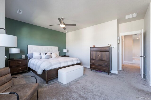21574 E 59th Dr, Aurora, CO 80019 - bedroom with carpet, baseboards, and ceiling fan