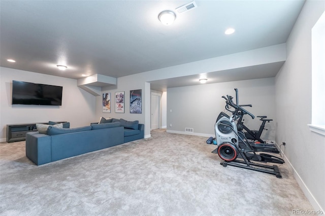 21574 E 59th Dr, Aurora, CO 80019 - exercise room with carpet flooring, baseboards, and recessed lighting