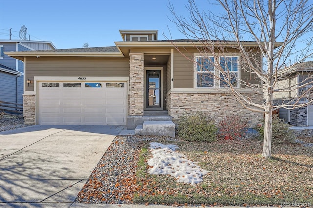 view of front of home with a garage