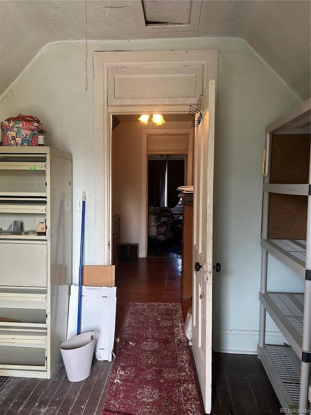 36 N Logan St, Denver, CO 80203 - hall featuring lofted ceiling and wood-type flooring