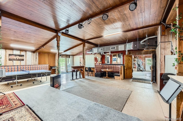 6646 S Fundy Ct, Centennial, CO 80016 - living room with wooden walls and lofted ceiling