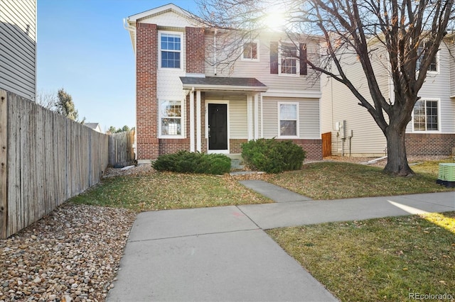 view of front of house with a front lawn