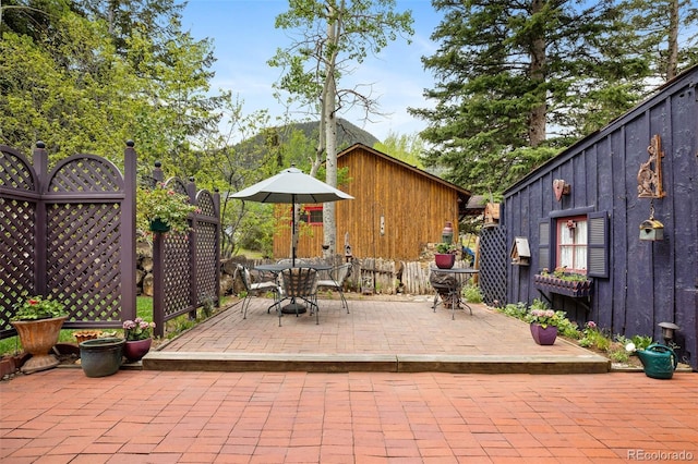 715 Main St, Georgetown, CO 80444 - view of patio with outdoor dining space