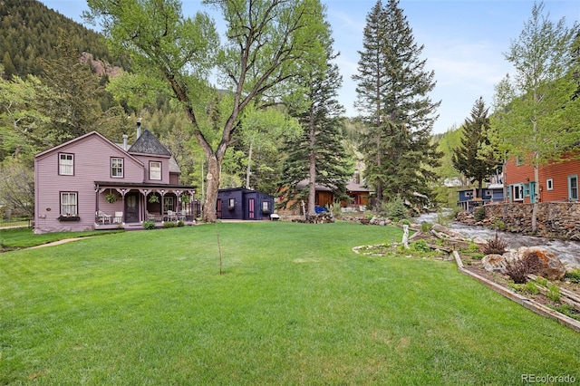 715 Main St, Georgetown, CO 80444 - view of grassy yard with a porch