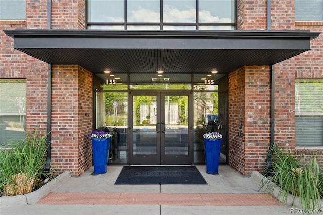 entrance to property with french doors