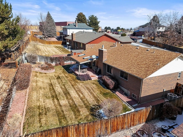 aerial view with a residential view