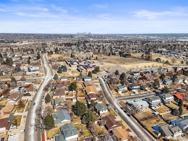 drone / aerial view featuring a residential view