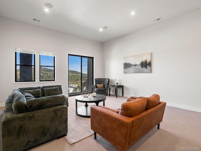 view of carpeted living room