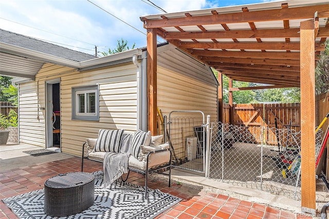 view of patio / terrace with a pergola