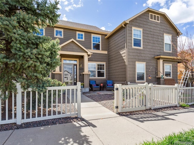 3893 Ute Mountain Trl, Castle Rock, CO 80109 - view of front facade with a fenced front yard