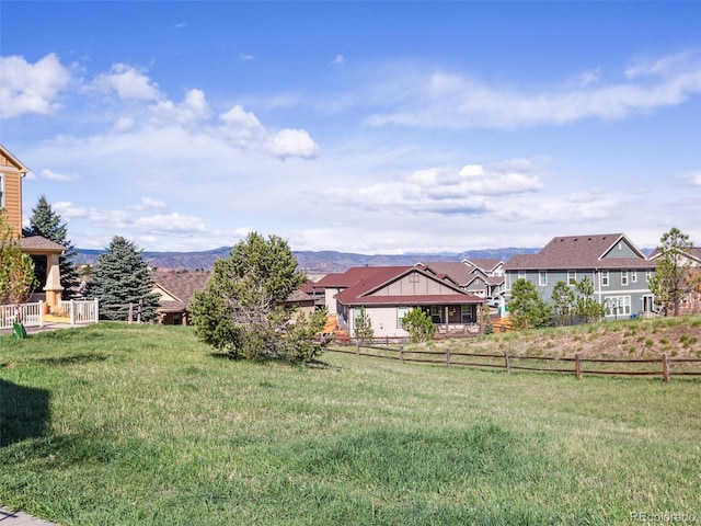 3893 Ute Mountain Trl, Castle Rock, CO 80109 - view of yard featuring a mountain view and fence
