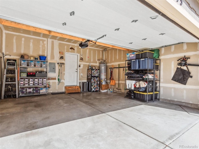 3893 Ute Mountain Trl, Castle Rock, CO 80109 - garage with electric panel and gas water heater
