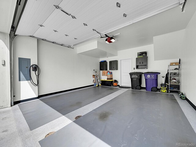 4245 E Iliff Ave Unit 2, Denver, CO 80222 - garage featuring electric panel and a garage door opener