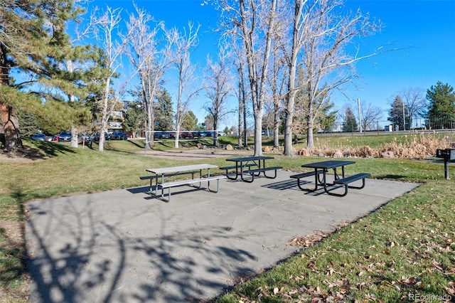 view of community featuring a yard