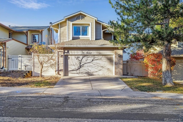 view of front of house with a garage