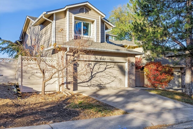 view of front of house with a garage