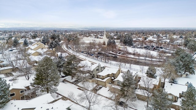 view of snowy aerial view