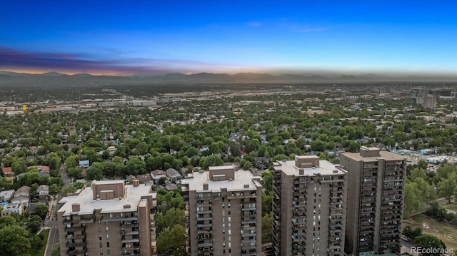 460 S Marion Pkwy Unit 1103, Denver, CO 80209 - aerial view at dusk of a mountain view