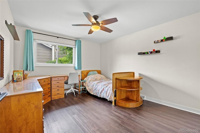 11035 E Berry Ave, Englewood, CO 80111 - bedroom with dark wood-type flooring and a ceiling fan