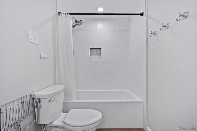 11035 E Berry Ave, Englewood, CO 80111 - bathroom featuring shower / bath combination with curtain and recessed lighting