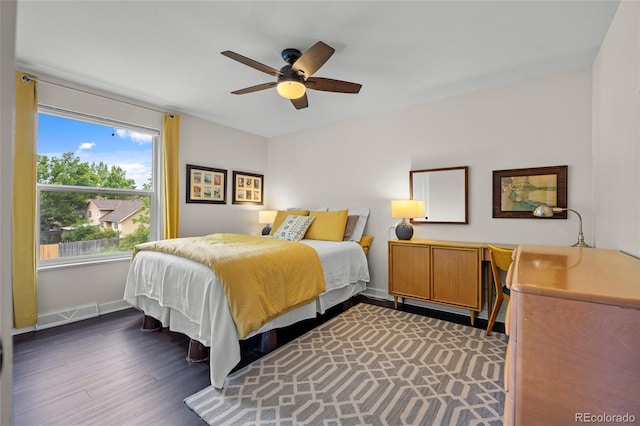 11035 E Berry Ave, Englewood, CO 80111 - bedroom with dark wood-style flooring and ceiling fan