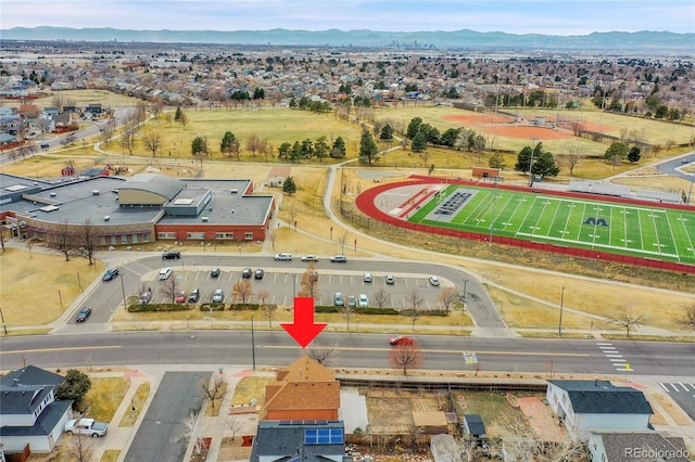 14425 E 50th Ave, Denver, CO 80239 - aerial view of residential area with a mountain backdrop